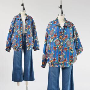Vintage 90s Silk Golfer's Paradise Golf Print Silk Bomber Jacket Unisex L XL
